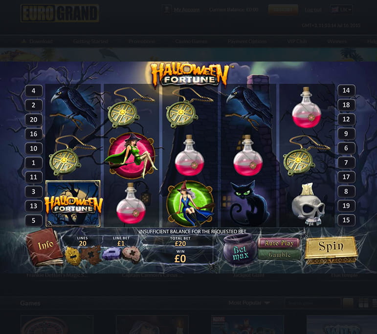 Halloween Fortune slot - witches and payouts